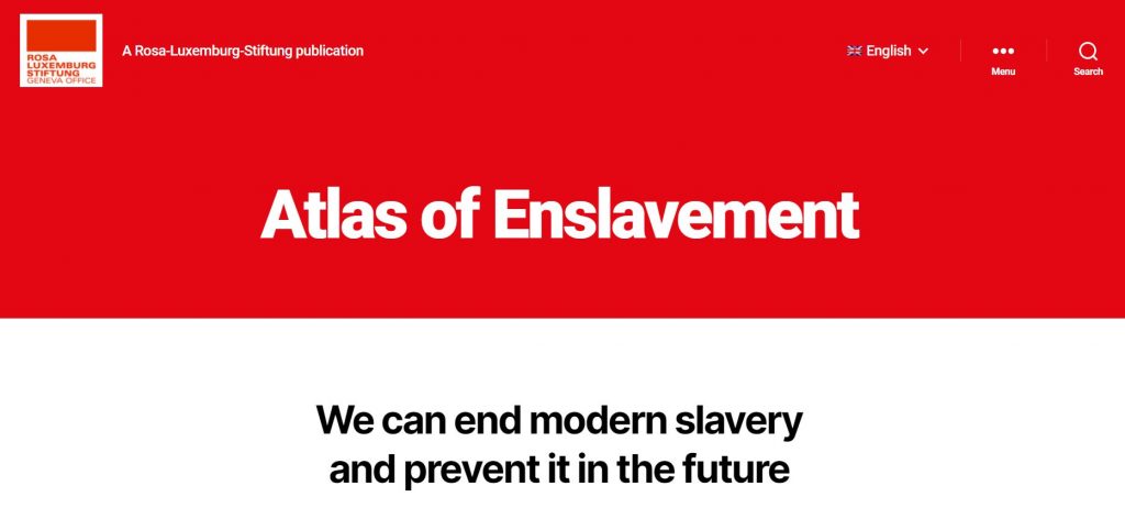 Screenshot of the Atlas of Enslavement website homepage
